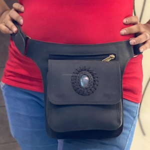 Riñonera de cuero con múltiples bolsillos Unisex, cinturón de viaje ligero - Product Image 1