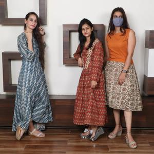 Bloque de mano floral impreso Anarkali Long Kurti transpirable impermeable algodón puro de talla grande para adultos maternidad mujeres - Product Image 5