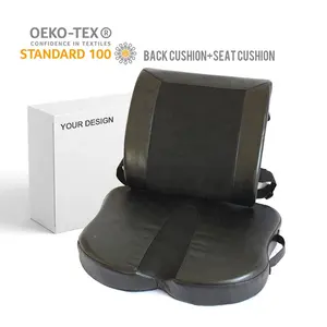 Supplier Anti-Slip Bottom Ergonomic Orthopedic Customized Memory Foam Leather PU Car Seat Cushion