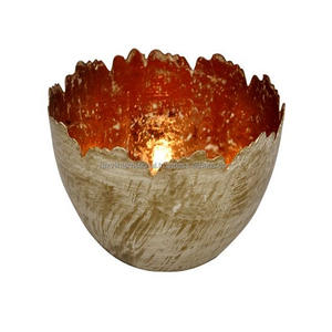 แท่นวางเขากวางดีไซน์ทันสมัยหรูหราพร้อมชามชิ้นกลางลายนูนชุบทองอุปกรณ์รับประทานอาหารอลูมิเนียมตามสั่ง - Product Image 2