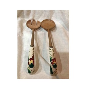 Cuillère à manche en bois, nouveauté, vente en gros, ensemble de cuillères et fourchettes en bois naturel, sans eau - Product Image 1