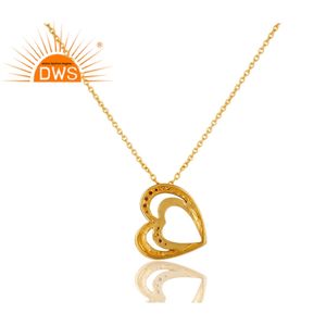 Collar con colgante en forma de corazón de Gema amatista, joyería de plata de ley, rodio negro y chapado en oro de 18K, nuevo - Product Image 2