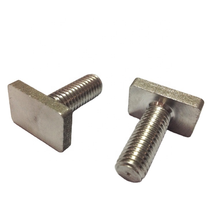 Custom T-bolt supplier m3 m4 m8 stainless steel rhombus rectangular square head T shape T bolt screw m6