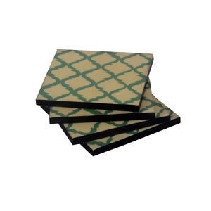 Wood and Bone Inlay <b>Table</b> <b>Coaster</b> Set - Product Image 1