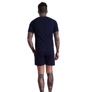 Ensemble chemise et short à manches courtes d'été décontracté pour hommes séchage rapide et motif solide brodé vêtements de rue à prix raisonnable - Product Image 6