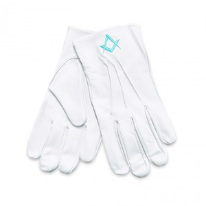 Guantes masónicos blancos masónicos con logotipo bordado en línea Pakistán, 2019,2025 - Product Image 5