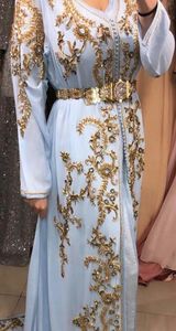 MODERN STYLISH CAFTAN DRESS EMBROIDERY OF DABKA, CRYSTAL GLASS BEADS,GLASS STONE WORK FOR PARTY-WEAR @ 2022 - Product Image 2