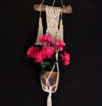 Top vente Mini macramé plante cintre jardinière Pot panier 100% tissé à la main Nylon/coton corde Art déco Design personnalisé en gros - Product Image 4