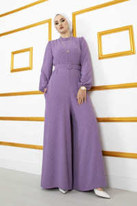 Combinaison Hijab double couleur à pois, vêtements islamiques, robes turques modestes, mode Abaya, tunique Hijab - Product Image 4