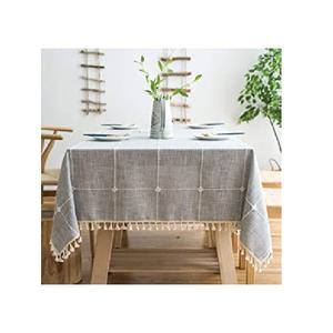 Wholesale grey color cotton <b>table</b> <b>cloth</b> with tassel Organic Cotton GOTS Certified - Product Image 1