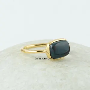 Natural Black Onyx 925 Sterling Silver Handmade Ringn For Women Indian Wholesale December Birthstone Jewelry Supplier