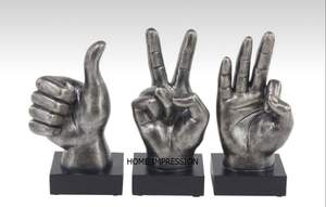 Aluminio fundido chapado en oro pulgar hacia arriba gesto mano signo diseño indio hecho a mano Metal escultura decorativa para decoración del hogar - Product Image 6