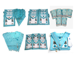 Tablier en cuir brodé à la main en coton WM col officier Patch franc-maçon fondation couture maçonnique Regalia couture - Product Image 5