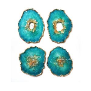 ชุดจานรองแก้วเรซิ่นงานแฮนด์เมด4ชิ้นขนาดและรูปทรง - Product Image 1