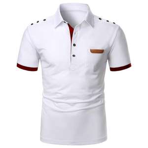 Polo blanc respirant en coton, Logo personnalisé, pour hommes, hauts souples et unis, Logo personnalisé, collection - Product Image 6