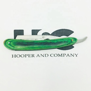 New Razor Green Wood Handle <b>Barber</b> Razor Custom Razor Changeable <b>Blade</b> Pakistan Made Wood Handle logo packing - Product Image 5