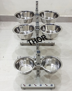 Comedero para mascotas de acero inoxidable, cuenco para perros y gatos, cuenco de agua sin derrames con soporte de hierro blanco, decoración del hogar - Product Image 4