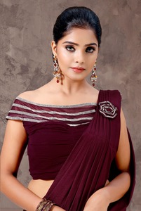 BOLLYWOOD NOUVELLE MEILLEURE VENTE DESIGNER AWARD PARTY WEAR GEORGETTE SOIE SAREE - Product Image 4