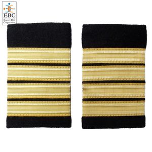 Charreteras y filas de pilotos OEM, charreteras de aerolíneas personalizadas, charreteras de uniformes de capitán de alta calidad con trenza francesa dorada - Product Image 2