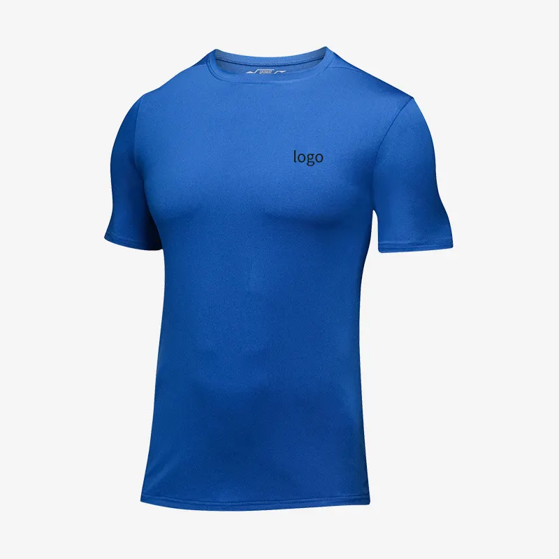 High quality printing 95 cotton 5 spandex compression t shirts cotton elastane stretch breathable gym Men's T-Shirts