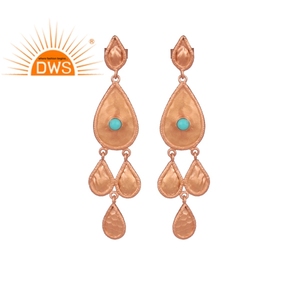 Boucles d'oreilles pendantes en argent Sterling 925, bijou fait de pierres précieuses couleur Rose, zircon naturel, fabrication de bijoux - Product Image 1