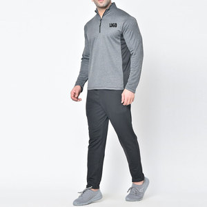 High Quality Wholesale Men's Half Zip Sweat Shirt With Joggers Pant Track Suit Set - Product Image 3