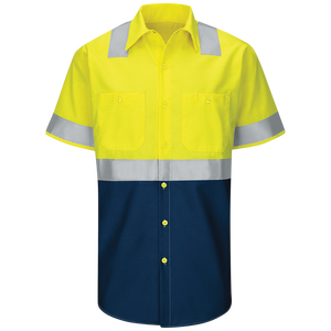 Chemise de travail à manches courtes pour homme, vêtement de travail à haute visibilité, deux tons - Product Image 2