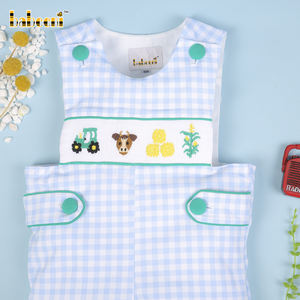 Pelele de Lujo Personalizado para Bebé Niño con Bordado a Mano y Cierre de Botones - Venta al por Mayor OEM BB2760 - Product Image 4