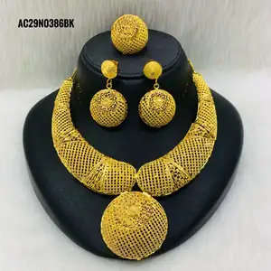 Indian Traditional Gold Plated Bridal Necklace Earrings Jewellery Set for Girls Women