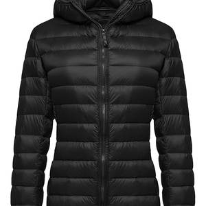 Blouson Bomber Homme Personnalisable Noir Imperméable Coupe-Vent Fin à Col Montant et Capuche pour l'Hiver et les Activités Extérieures en Nylon OEM - Product Image 4