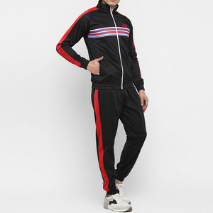 Wholesale Men's Sweat Suits Sportswear Zip Up Stripped Hoodies With Skinny Joggers Tracksuit set - Product Image 3