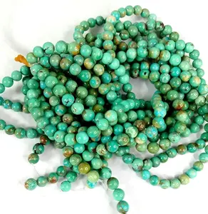 Green Blue Turquoise Smooth Round Beads Natural DIY Beads Gemstone 8mm