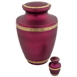 Urne de crémation traditionnelle en laiton, bande de couleur marron, cendres enterrées sculptées, urne de comptoir, décoration, cendres mémorables - Product Image 3