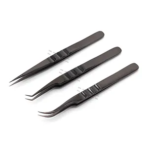 Pince à épiler noire d'extension de cils de beauté personnelle la plus vendue Application de faux cils avec une pince à épiler Volume Lash Pick up Pince à épiler