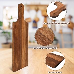 Rectangular Acacia Wooden Chopping Board Decorative Cutting Board Wood Breakfast Food Serving Board With Handgrip and a Hole - Product Image 3