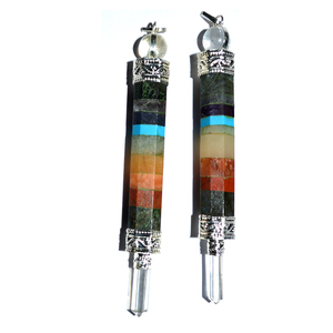 Pendentifs sculptés en agate naturelle, pierre de guérison, artisanat, Feng Shui, 7 chakras, reliés - Product Image 1