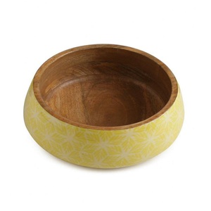 Ensaladera de madera de lujo Cuenco de servicio hecho a mano de calidad superior Diseño de forma redonda Cuenco de sopa al por mayor - Product Image 3