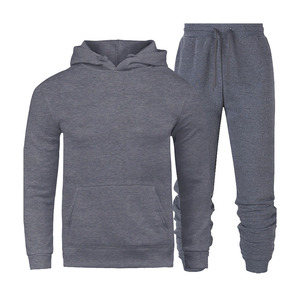 Survêtement de sport d'hiver grande taille pour hommes, nouveau survêtement élégant et respirant en tissu de coton uni avec logo personnalisé - Product Image 1