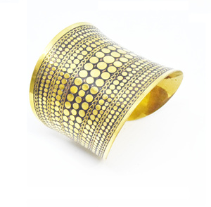 Bijoux de Noël 2024 en laiton, bijoux décontractés pour femmes, bijoux d'hiver, bracelet en laiton africain lourd à motif quadrillé, bijoux imprimés - Product Image 2