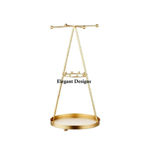 ขาตั้งเครื่องประดับโลหะเคลือบด้วยผงทองพร้อมฐานเหล็กหรูหรา - Product Image 5