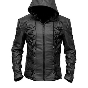 Fashion Men black <b>Leather</b> zipper hoodie <b>Jacket</b>/men <b>leather</b> <b>jackets</b> Pakistan <b>leather</b> <b>jackets</b> By inspire apparel - Product Image 1