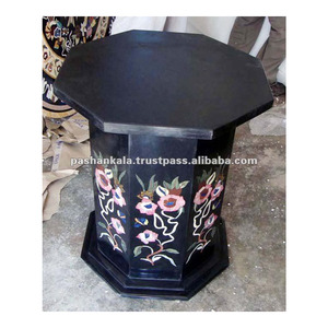 Black Handmade Inlaid Coffee <b>Table</b> Stand - Product Image 1
