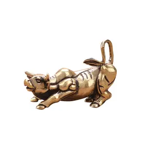 desktop tea pet cow ornaments pure copper crafts car interiorr office ornaments Cattle