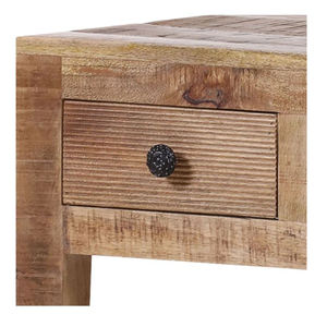 Mesas de centro clásicas modernas con almacenamiento de artesanías de madera sólida y metal, muebles de exterior para sala de estar, 3 cajones - Product Image 6