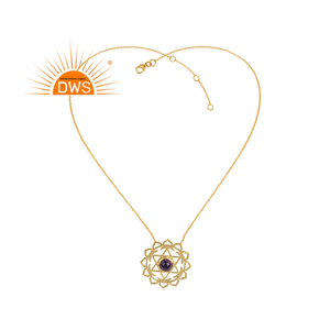 Collier Pendentif Chakra Énergétique en Argent Sterling 925 de Haute Qualité avec Améthyste Naturelle 2026 pour Femme - Fabricant de Bijoux - Product Image 1