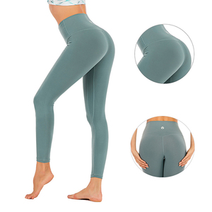Mallas de entrenamiento de cintura alta para mujer, pantalones de Yoga, sensación desnuda, nailon, venta al por mayor - Product Image 6