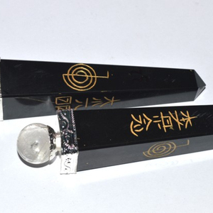 รับออนไลน์สีดำอาเกต Usui เรกิไม้กายสิทธิ์: สีดำ Agate Usui เรกิไม้กายสิทธิ์สำหรับขาย - Product Image 1