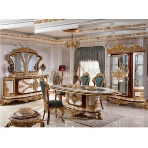 Classical Luxury Dining Room Furniture Set Luxury Carved Royal Villa Dining Room Furniture Set Hand Carved Luxury Dining Room - Product Image 1