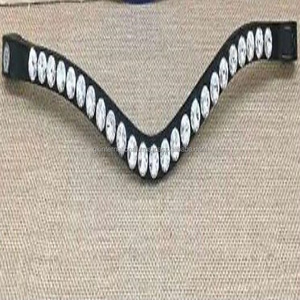 Precio al por mayor Exportación Calidad Hecha a mano Decorativa Banda de cuero para cejas Decorar con 1 fila de cristal y perlas Bling - Product Image 3