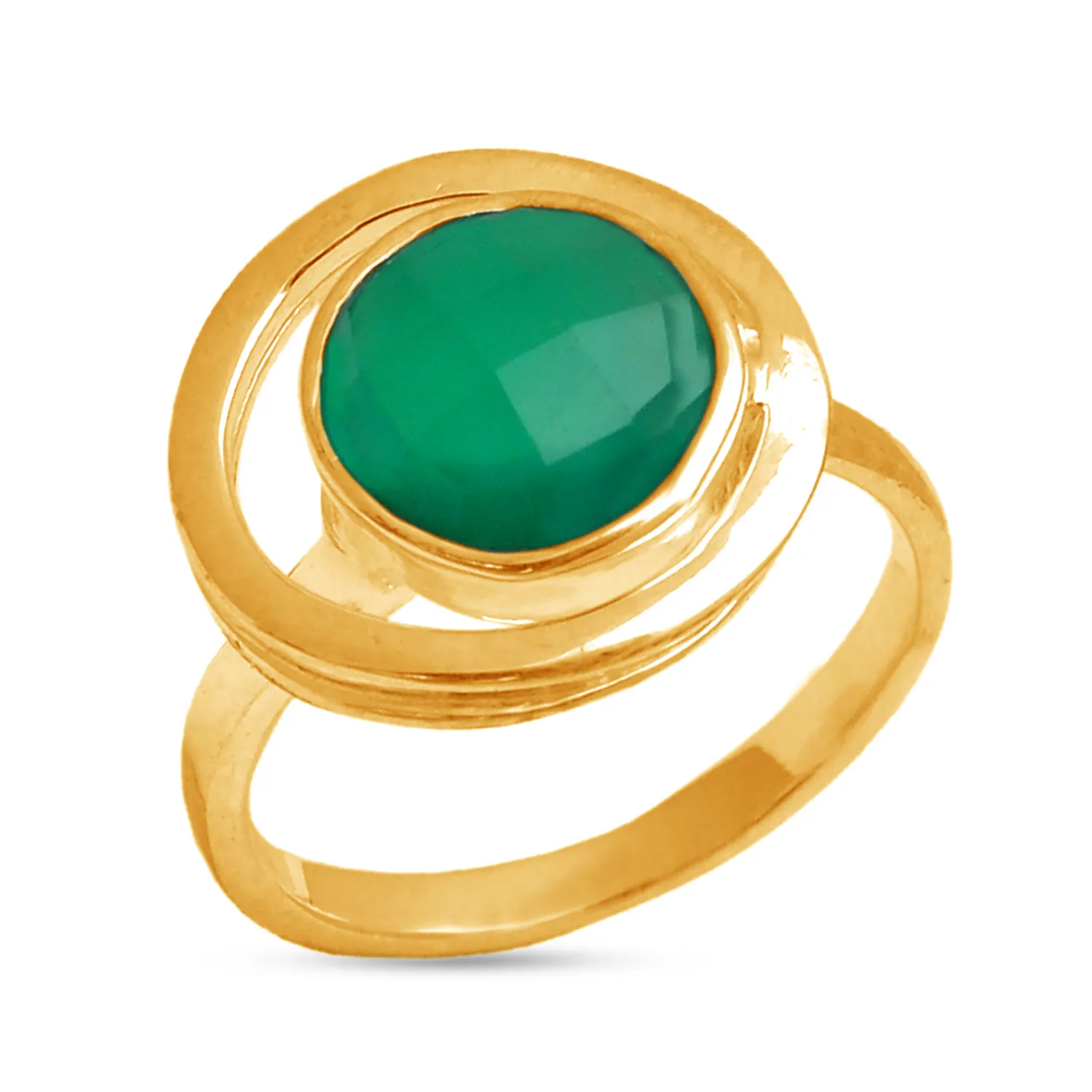 Groene Onyx Ring,925 Sterling Zilveren Ring, Natuurlijke Groene Onyx Top Kwaliteit Edelsteen